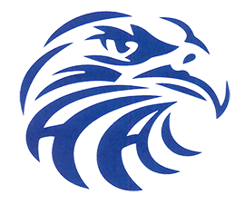 A blue hawk icon