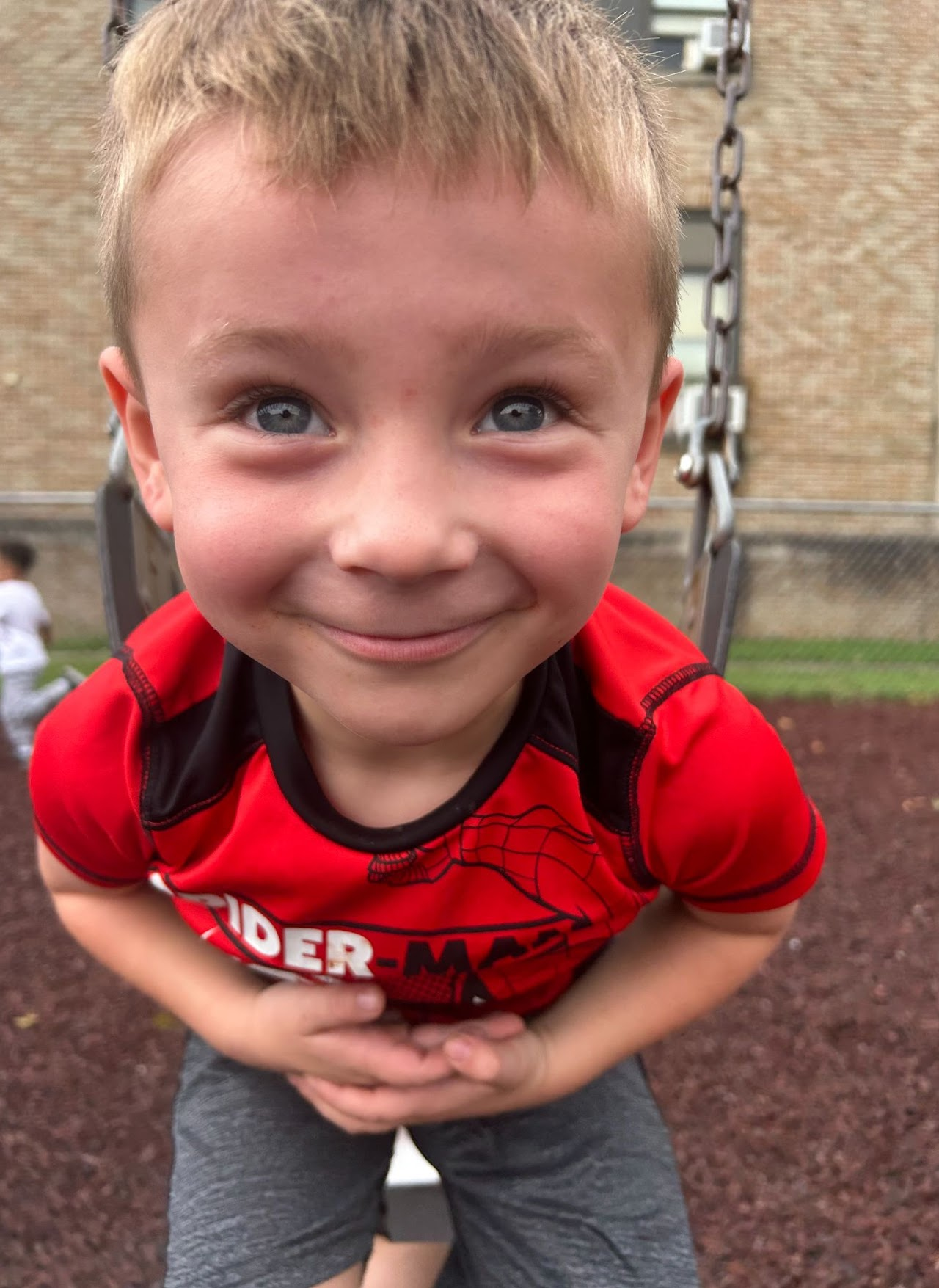A close up picture of a young boy