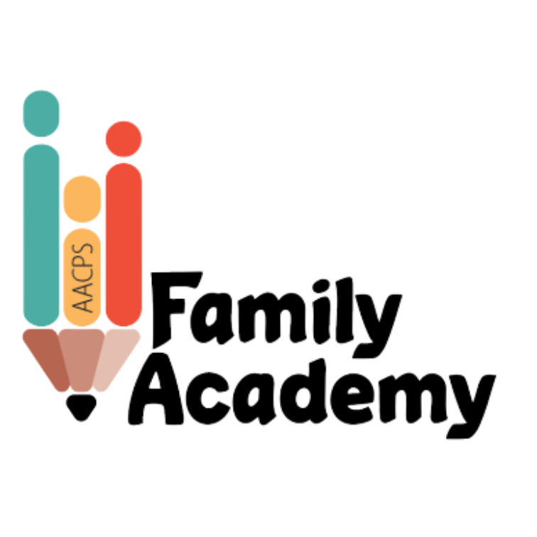 Family Academy Logo and a pencil with yellow teal and orange stripes