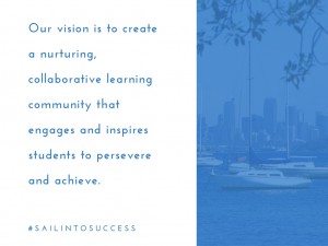 Our vision is to create a nurturing, collaborative learning community that engages and inspires students to persevere and achieve.