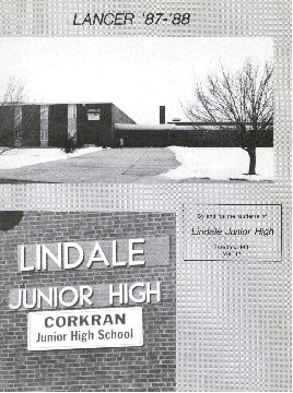 Corkran Junior High school shared the same building with Lindale Junior High until it’s new school was ready. Yearbook cover 1987-1988