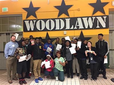 Several students participated in a test tasting of breakfast items that may soon be seen on the menu in the Colonel Cafe at Woodlawn High School