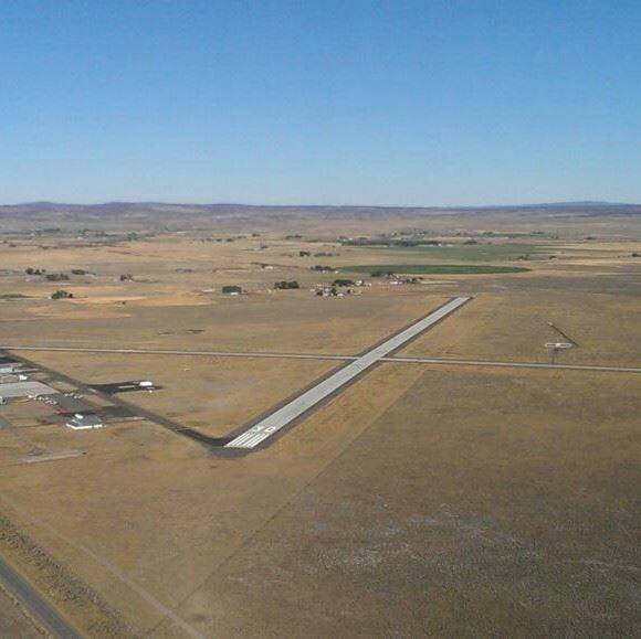 An aerial view of a vast, arid landscape