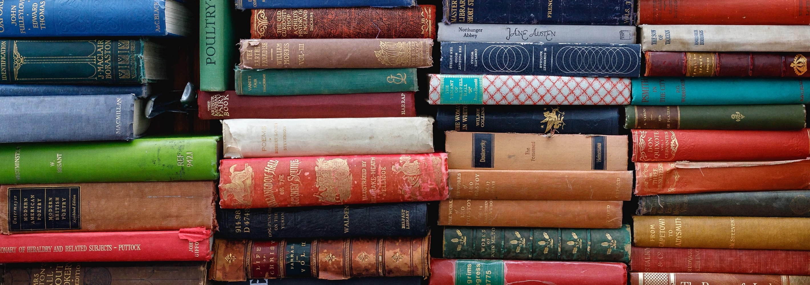 colorful books from a library