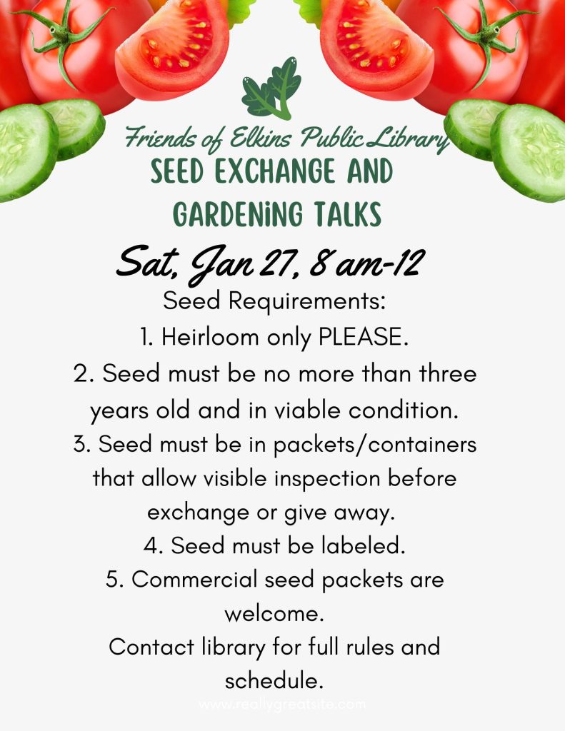 Seed excjamge amd gardening talks flyer