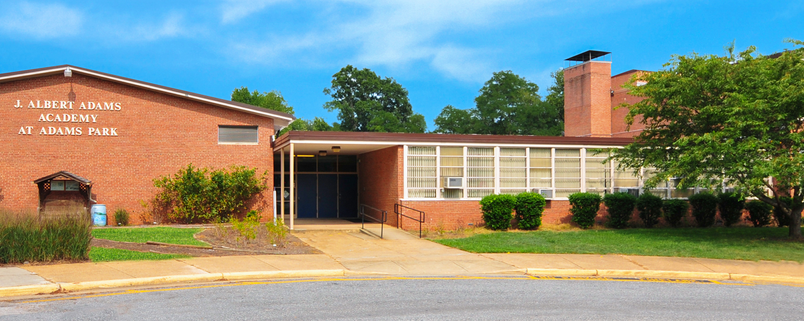 Frontside view of the Mary Moss at J. Albert Adams Academy building