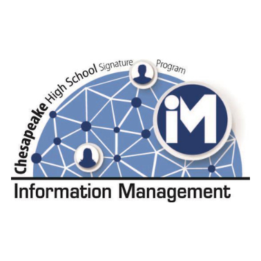 Chesapeake High School Signature Program Information Management - globe image with networking overlay