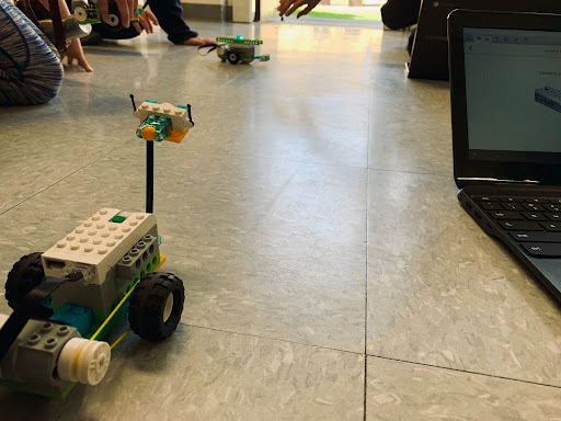 Lego robot on the floor