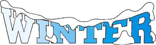 Winter-themed clip art with various images representing winter activities and elements.