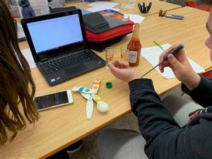 8th graders using the Vernier temperature probes