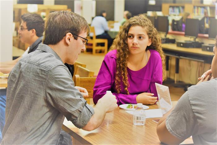 Students sitting at the table