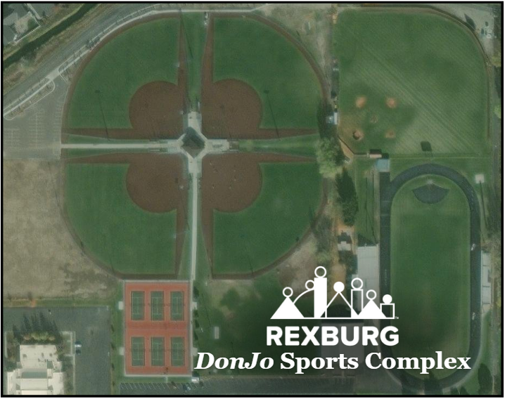 Aerial Map of DonJop Sports Complex with City logo