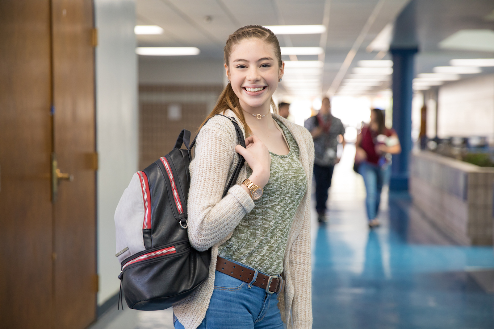 Student in the hallway