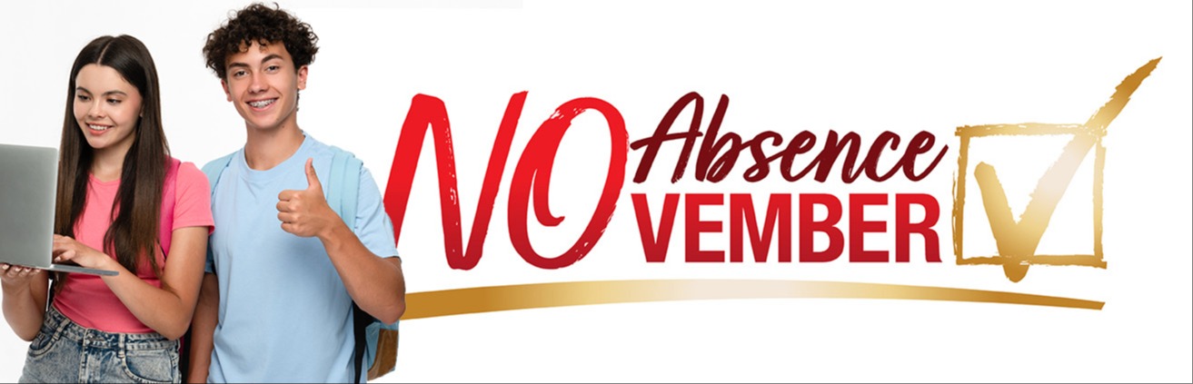 no absence november logo with kid