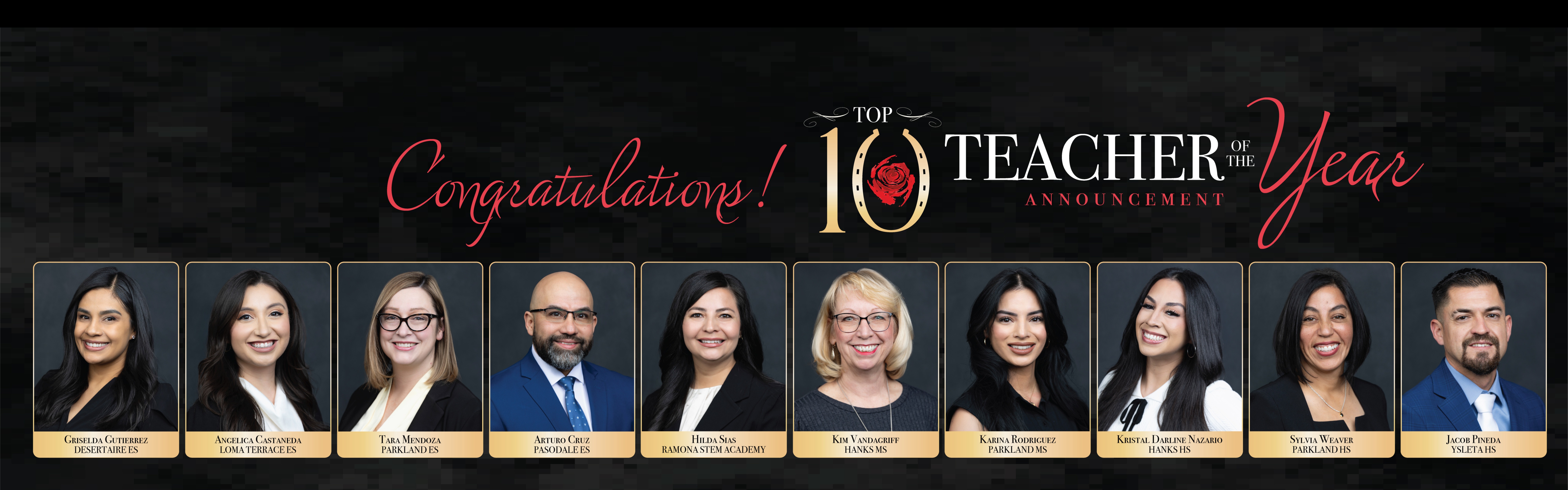 YISD Top Ten Teachers of the Year graphic