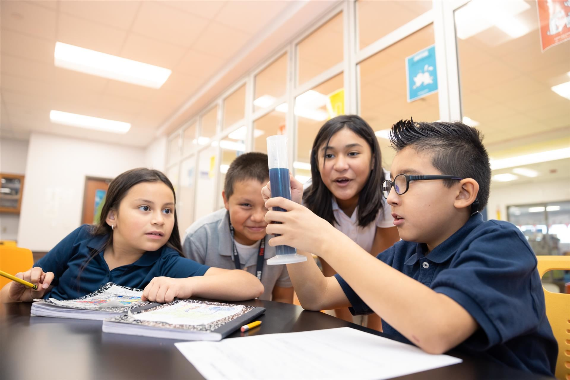 Group of young students interacting with each other