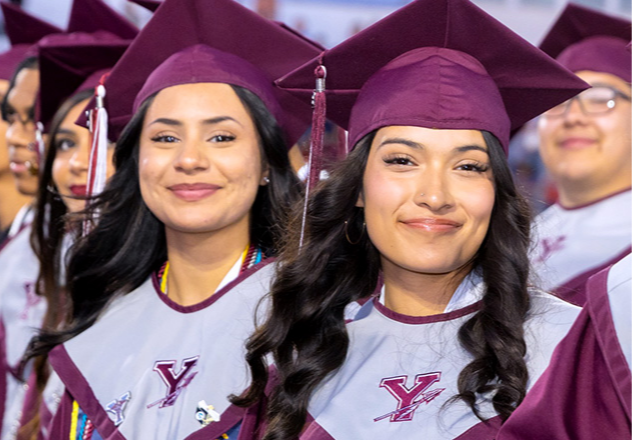 Ysleta HS Graduation students posing for a picture