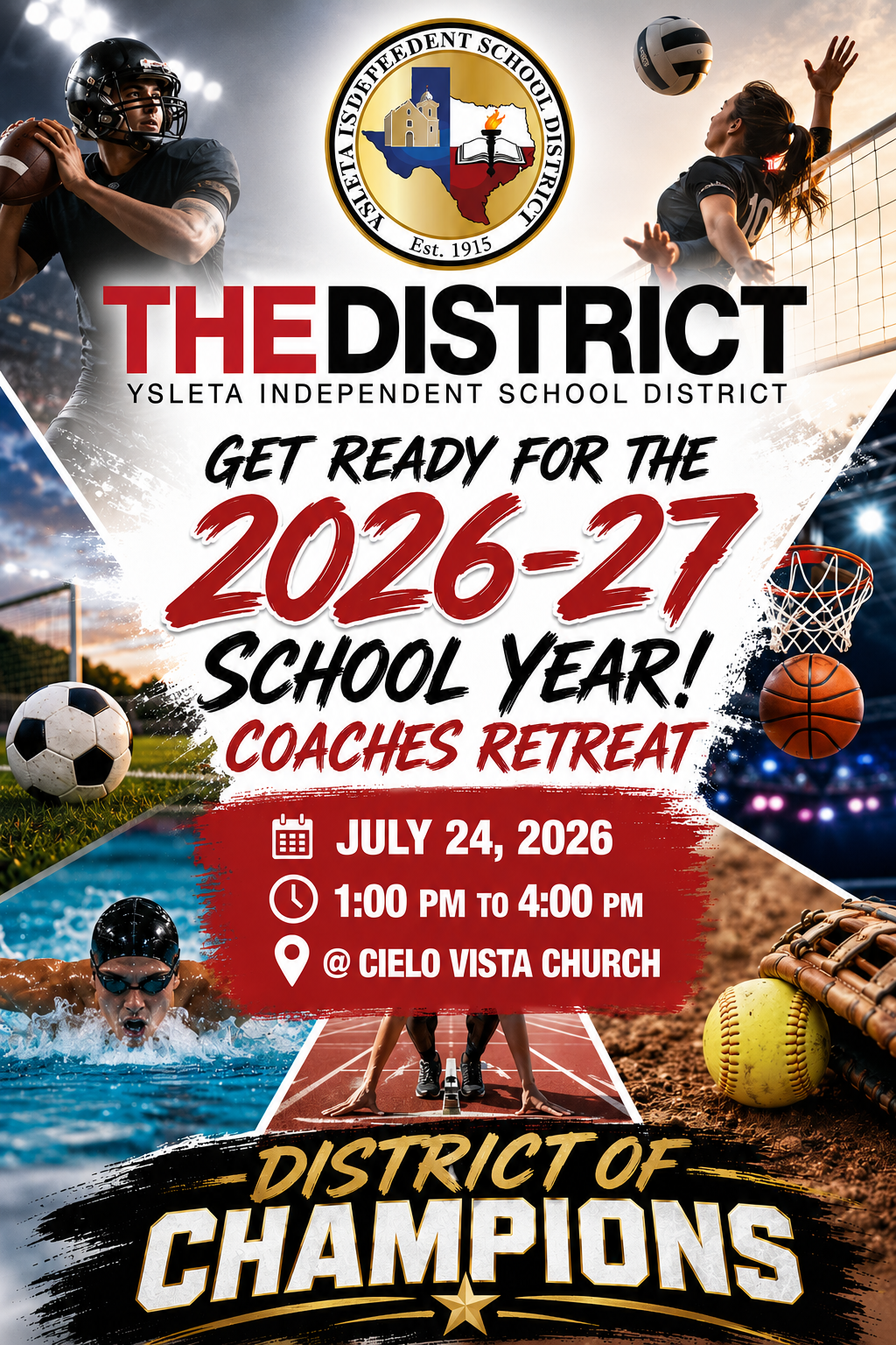 Coaches retreatJuly 24, 2026 1:00 Pm - 4:00 pm @ Cielor Vista Church