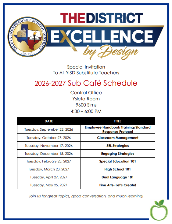 Sub Cafe Schedule