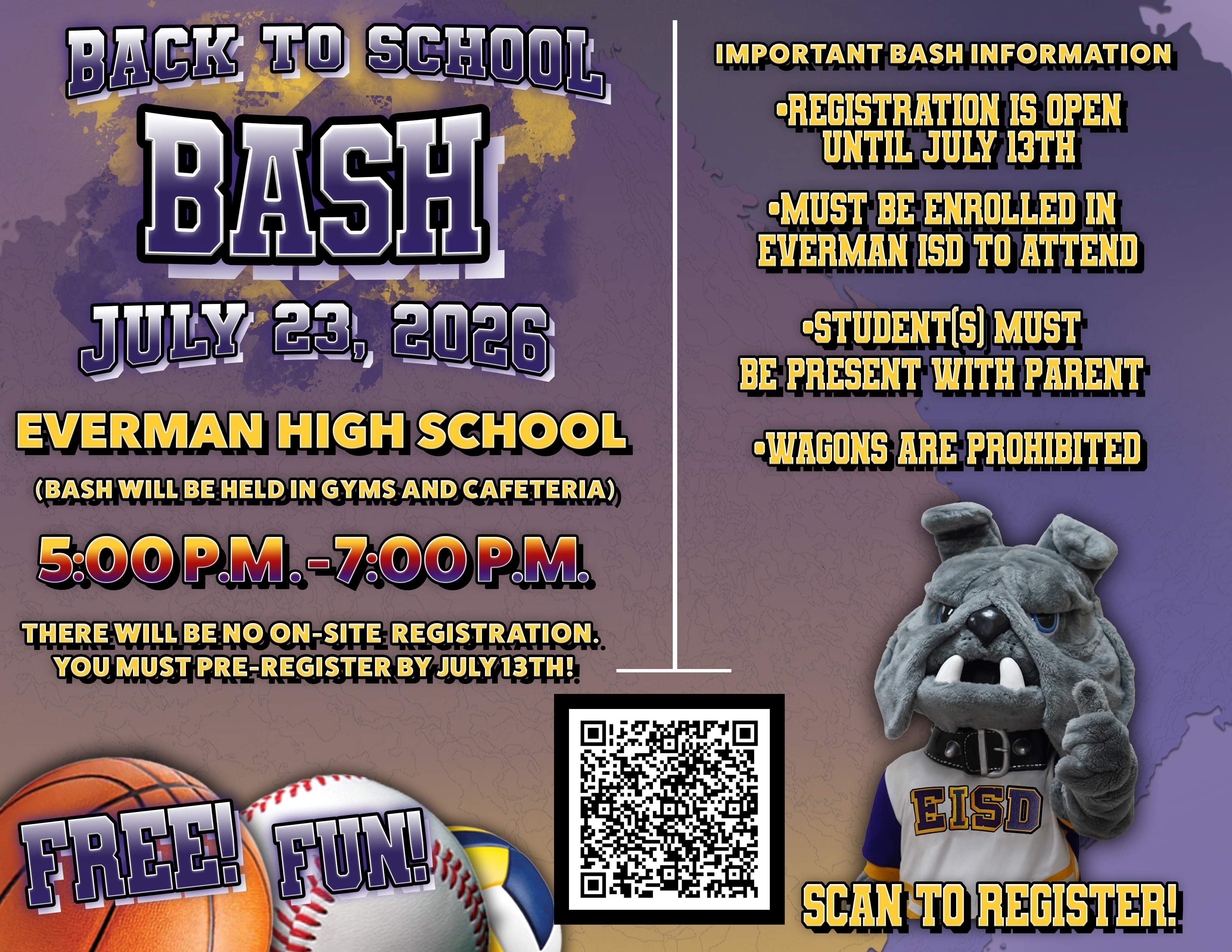 back to school bash flyer