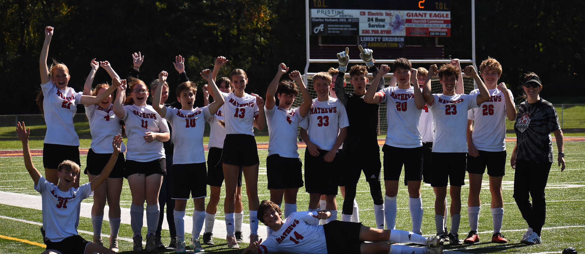 soccer team after win