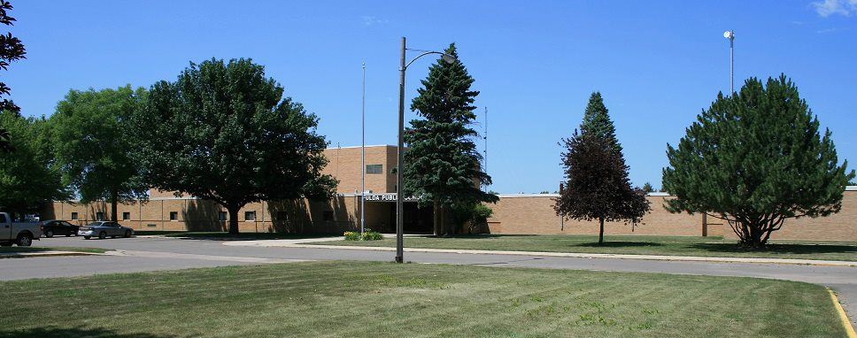 front of school building