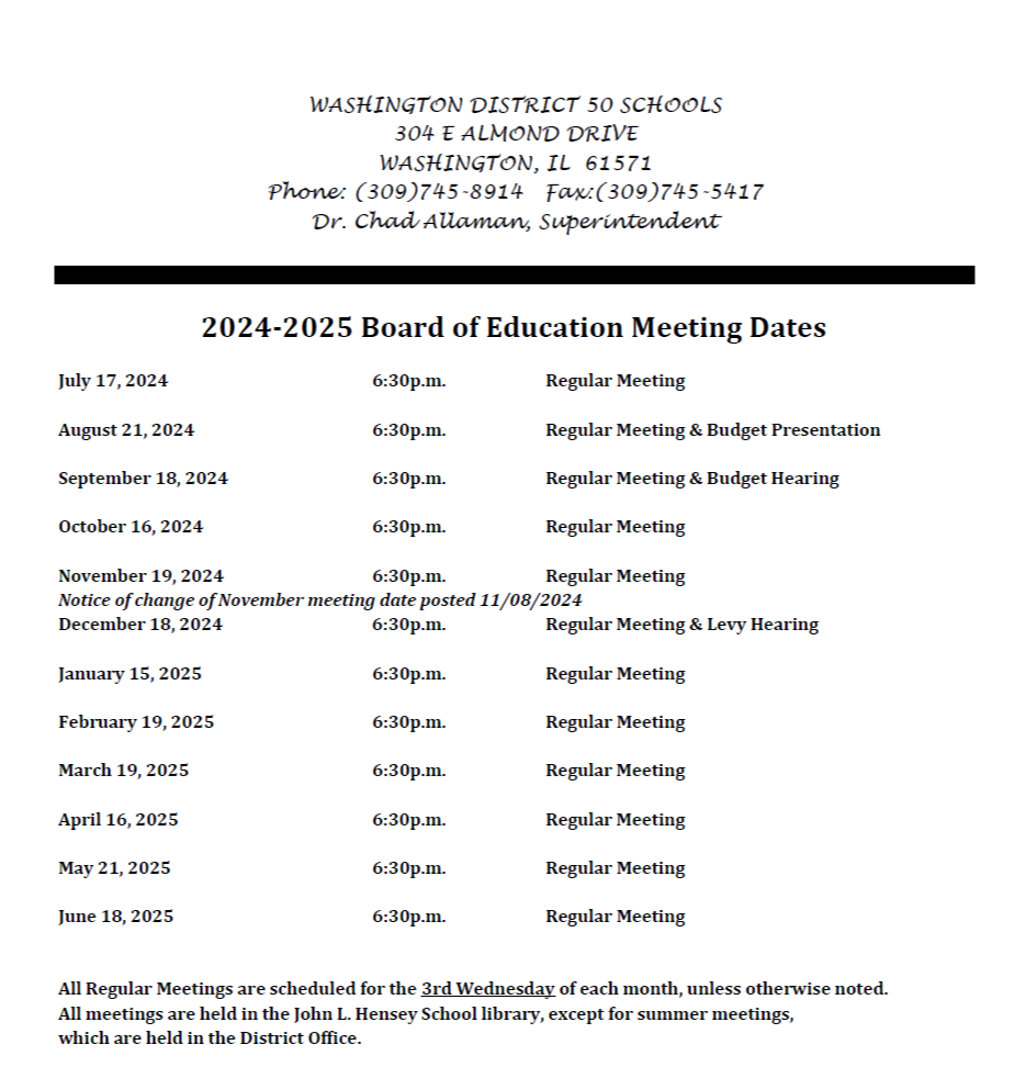 board dates