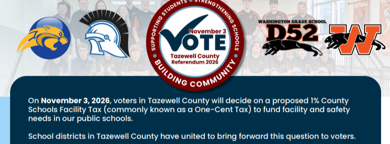 Tazewell County School Facility Sales Tax Referendum Information. See additional info at tazewellforstudents.com