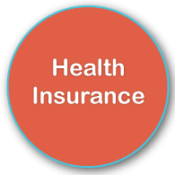 Health Insurance in orange circle