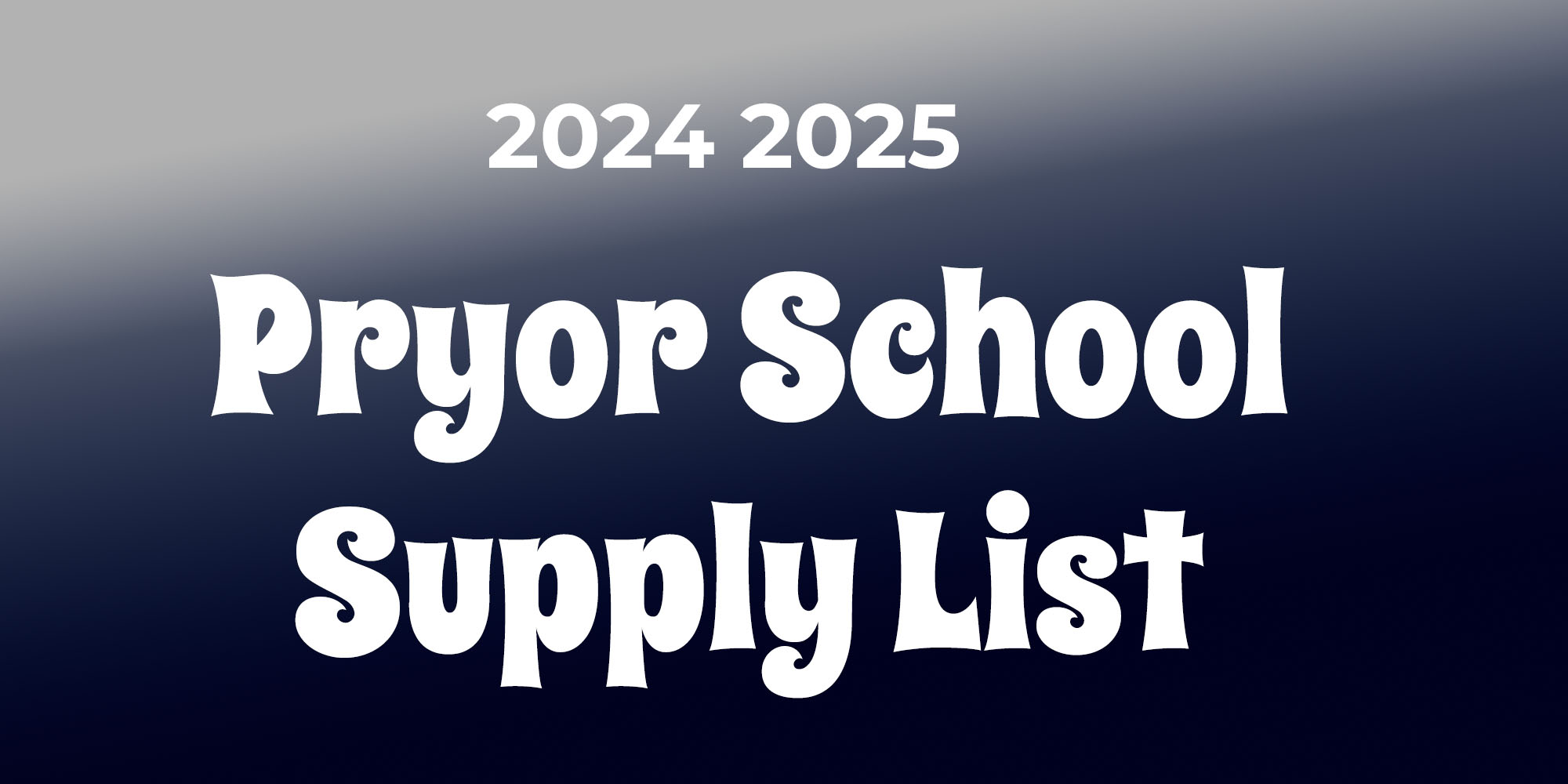 School Supplies Pryor Public Schools