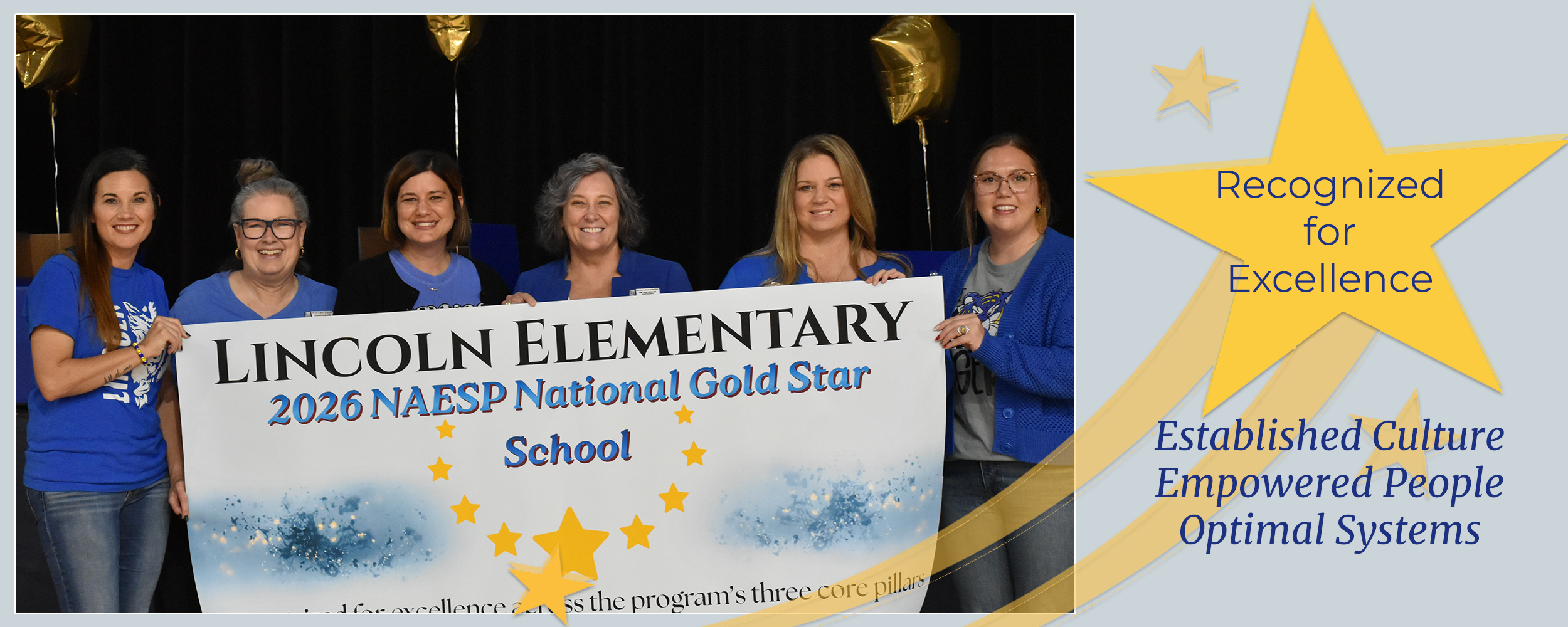 Lincoln gold star banner held by admin