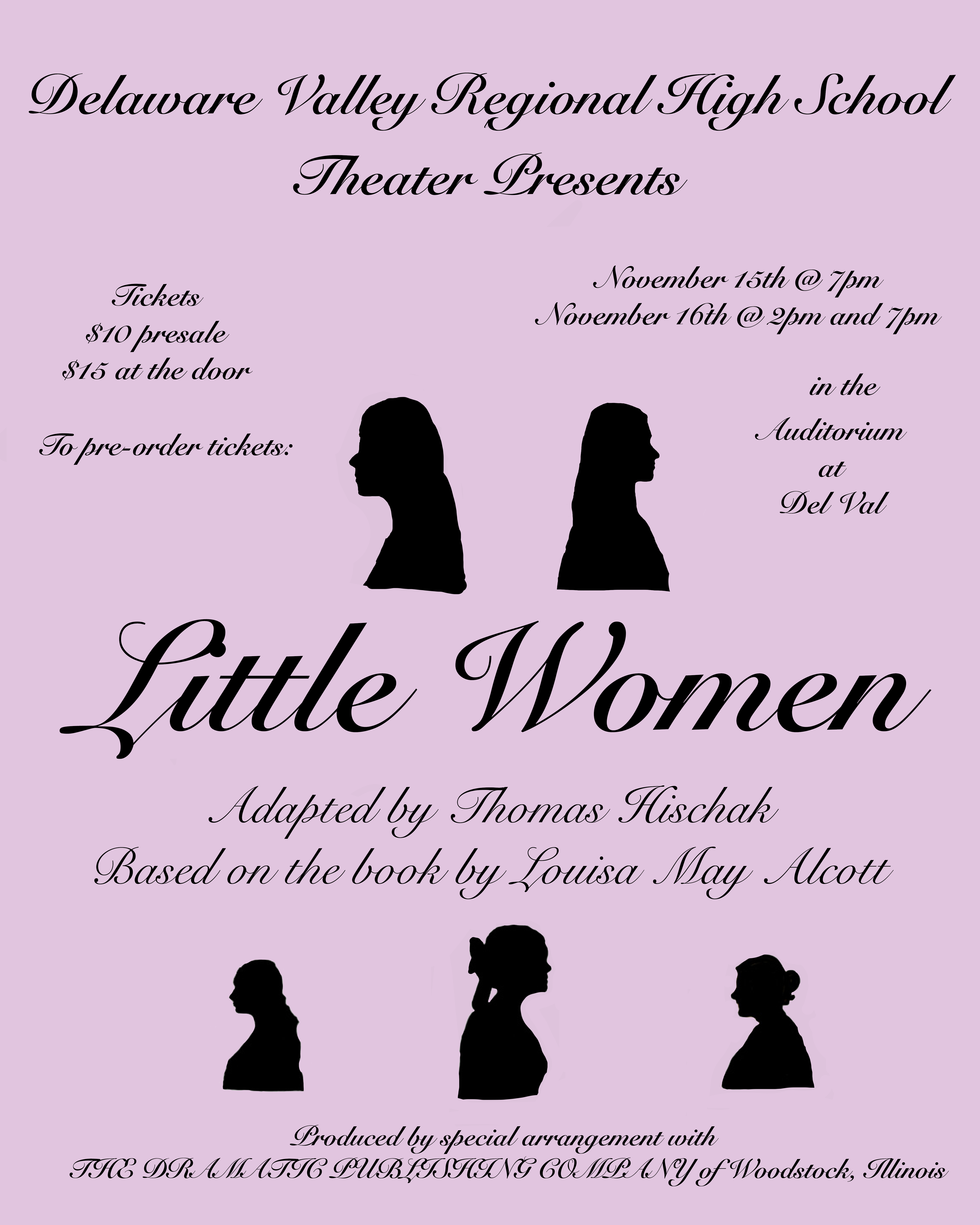 Delaware Valley Regional High School Theater Presents Little Women Show Poster