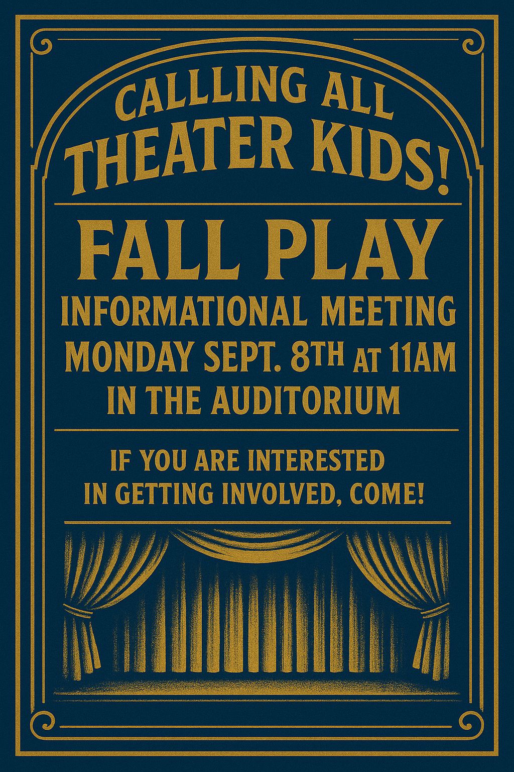 Fall Play Interest Meeting Poster