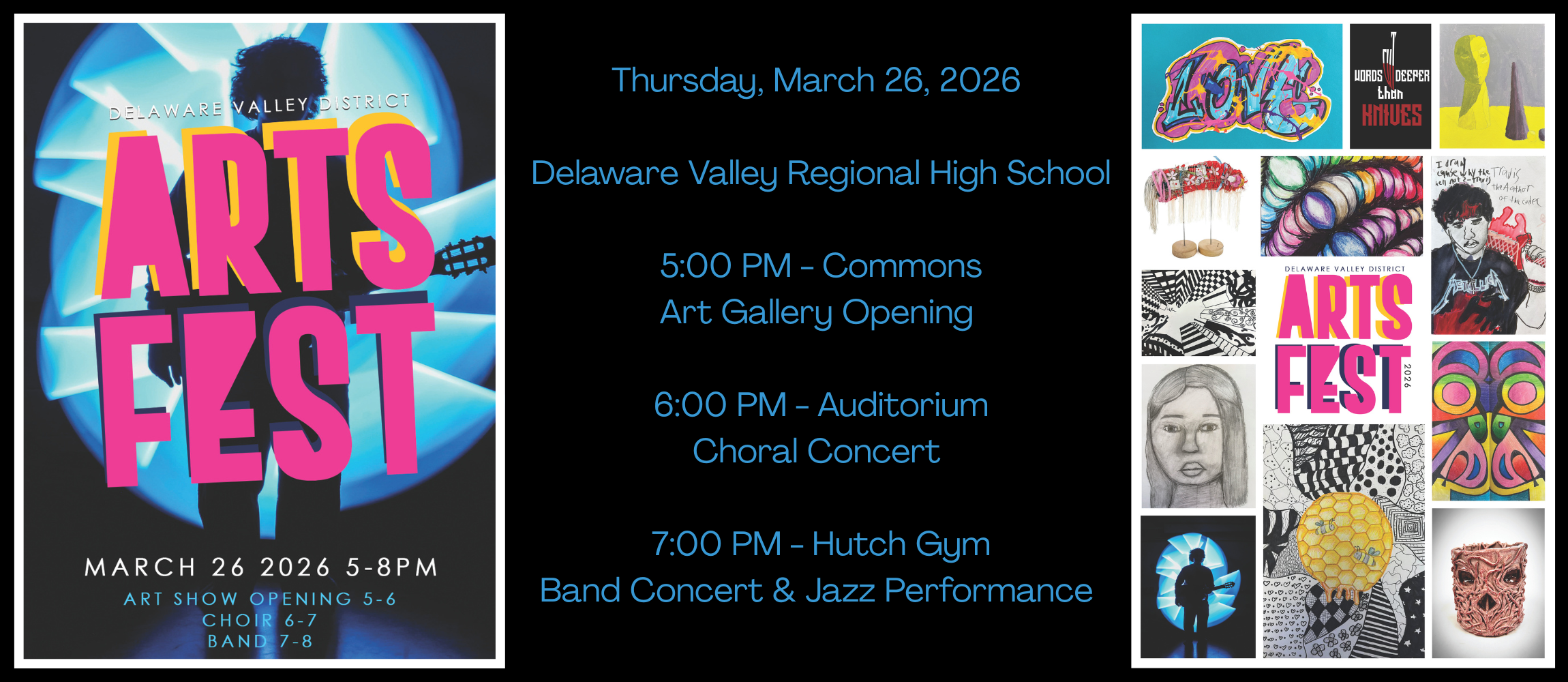 Join us on Thursday, March 26, 2026 as Del Val hosts Arts Fest 2026, from 5pm-7:00pm!
