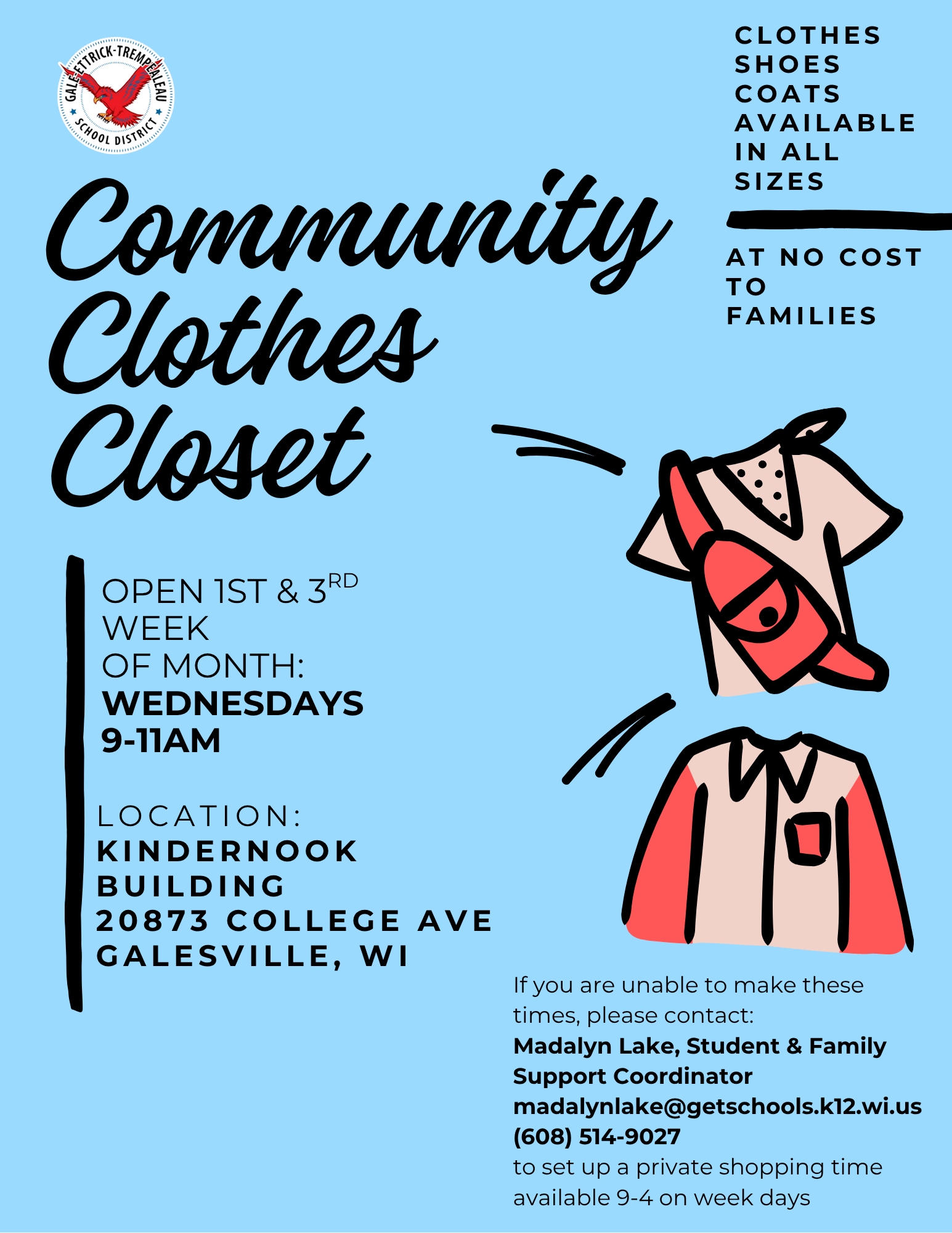 G-E-T Community Clothes Closet flyer