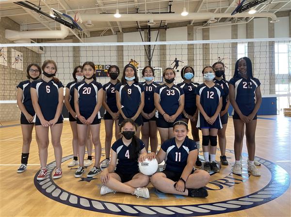 volleyball team posing for a picture