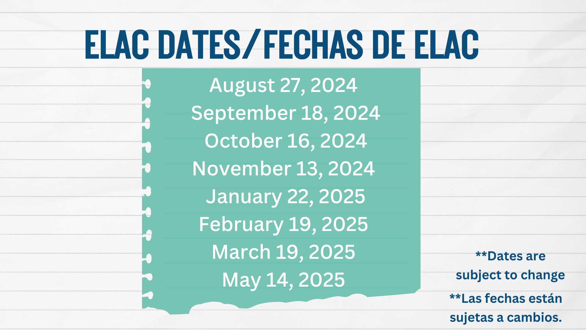 ELAC Dates