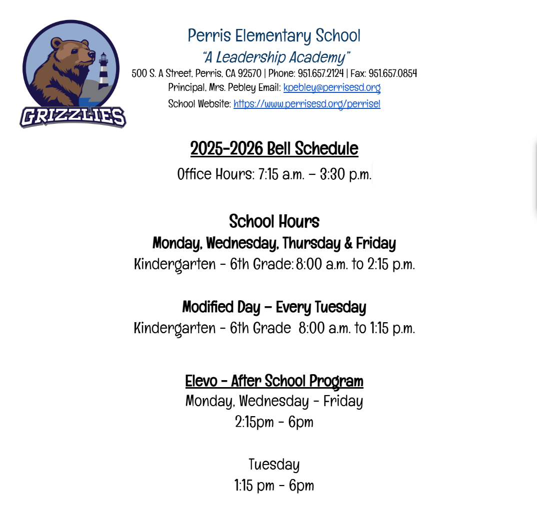 Bell Schedule