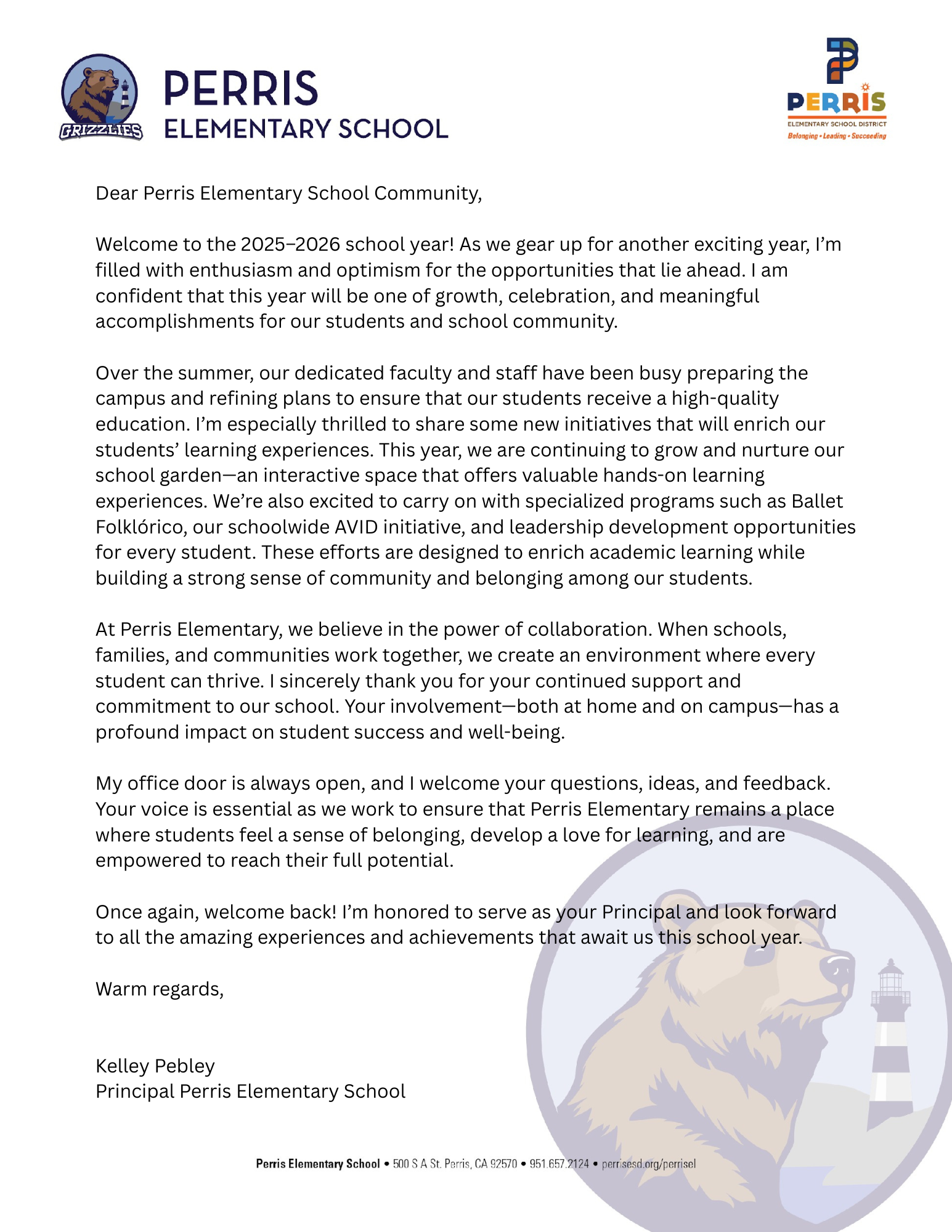 Principal's Message