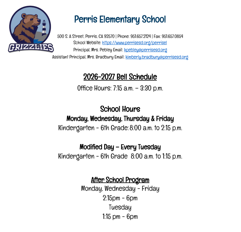 Bell Schedule