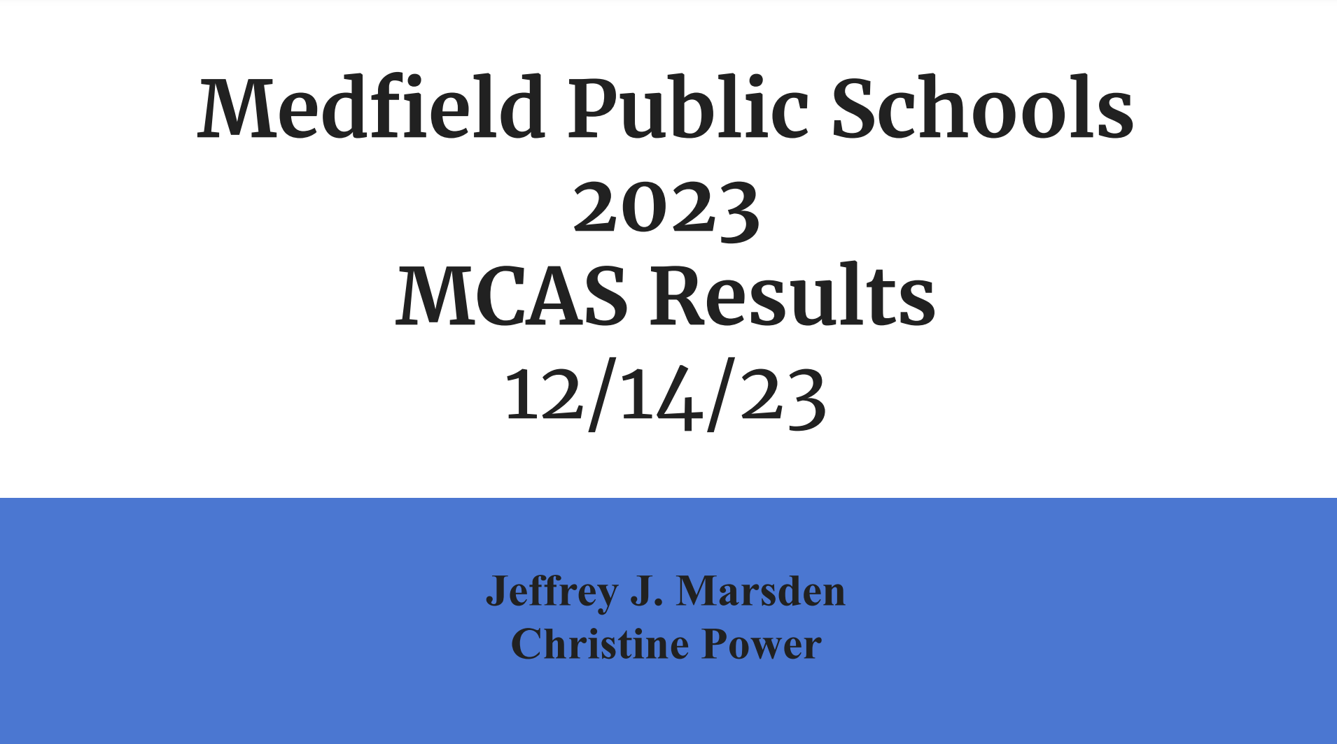 2023 MCAS Overview