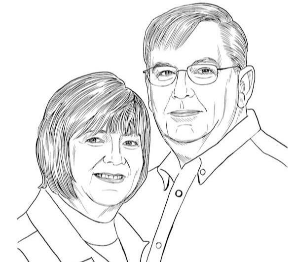 Sketch of Kevin & Janis Nugent