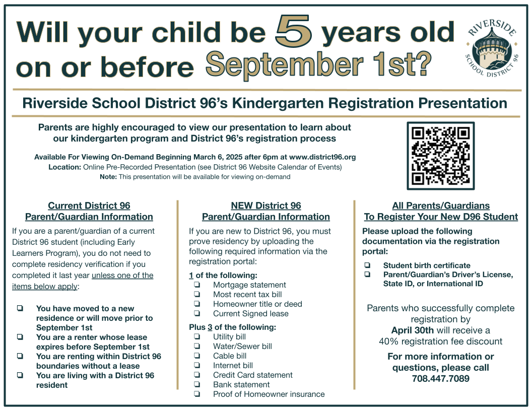 Kindergarten Information Flyer school year 2025-26