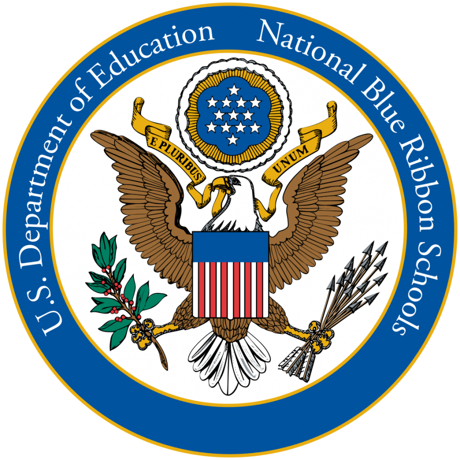 Official emblem of the US Department of Education Blue Ribbon Schools.