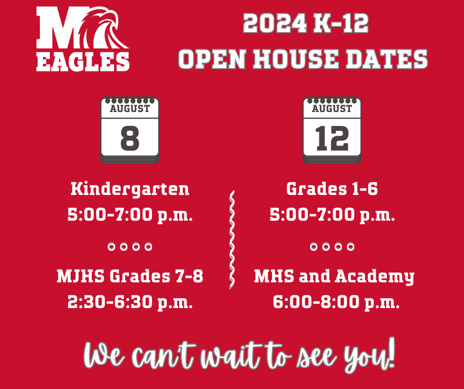 Announcement of 2024 open house dates.