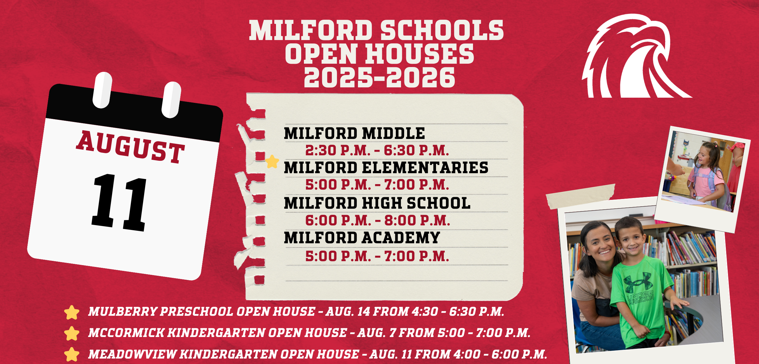 Milford Schools Open House - 26-27