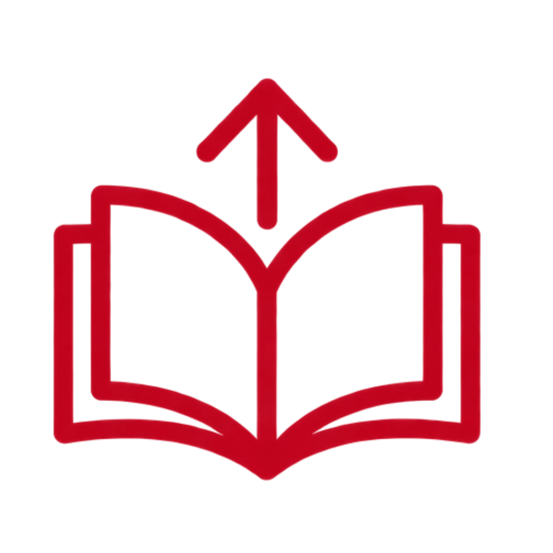 A book with an up arrow