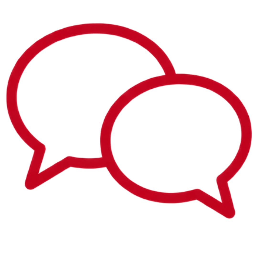 red speech bubbles