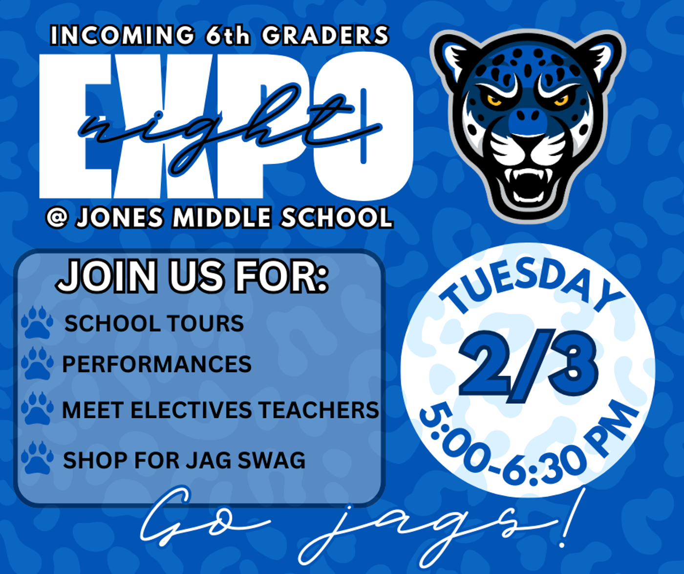 Incoming 6th grade Expo Night Join us Tuesday 2/3 5:00-6:30pm