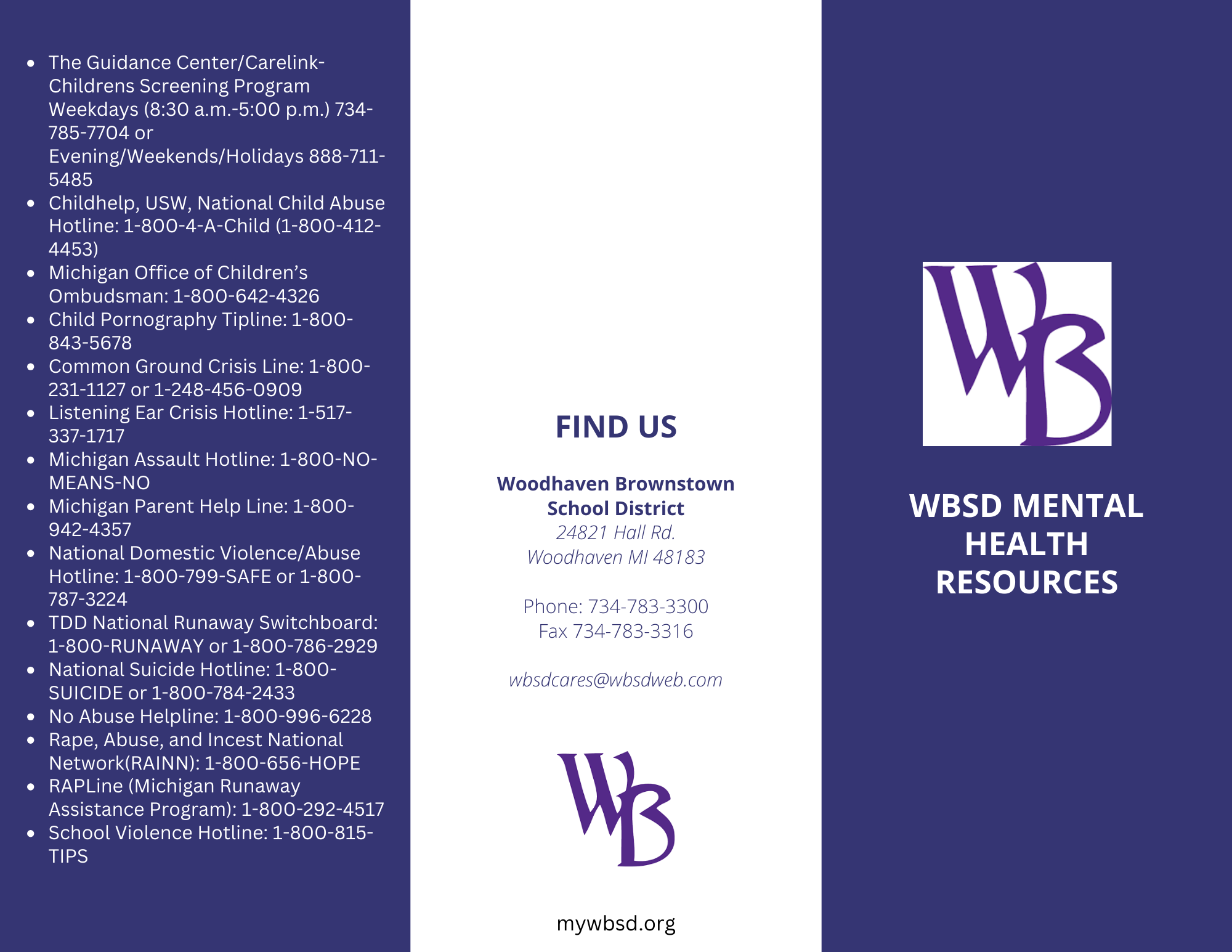mental health brochure